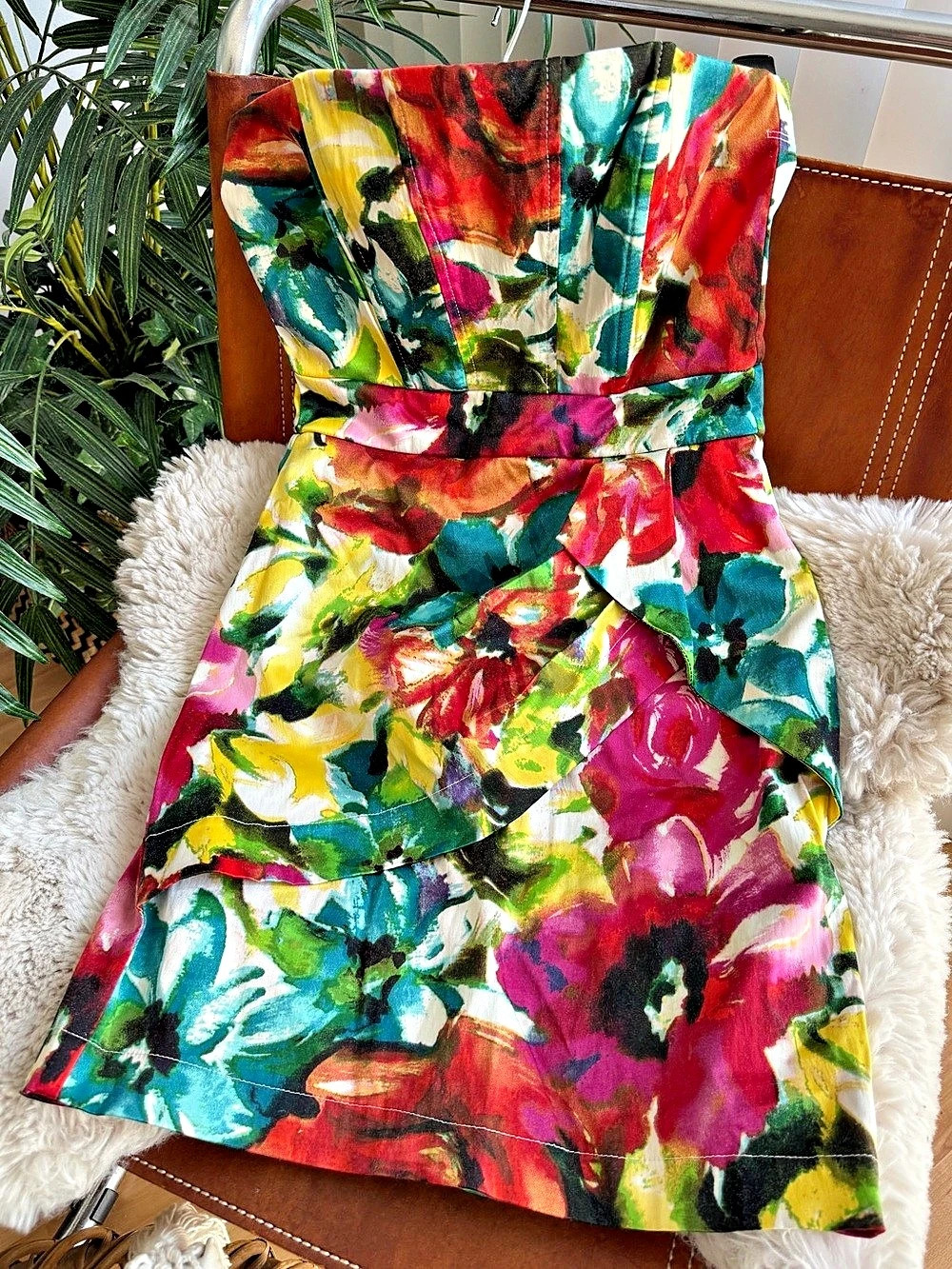 Floral Strapless Mini Dress